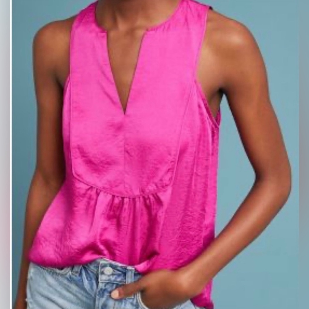 Maeve Anthropologie Sleeveless Top V-
Neck Blouse Pink  Size 2